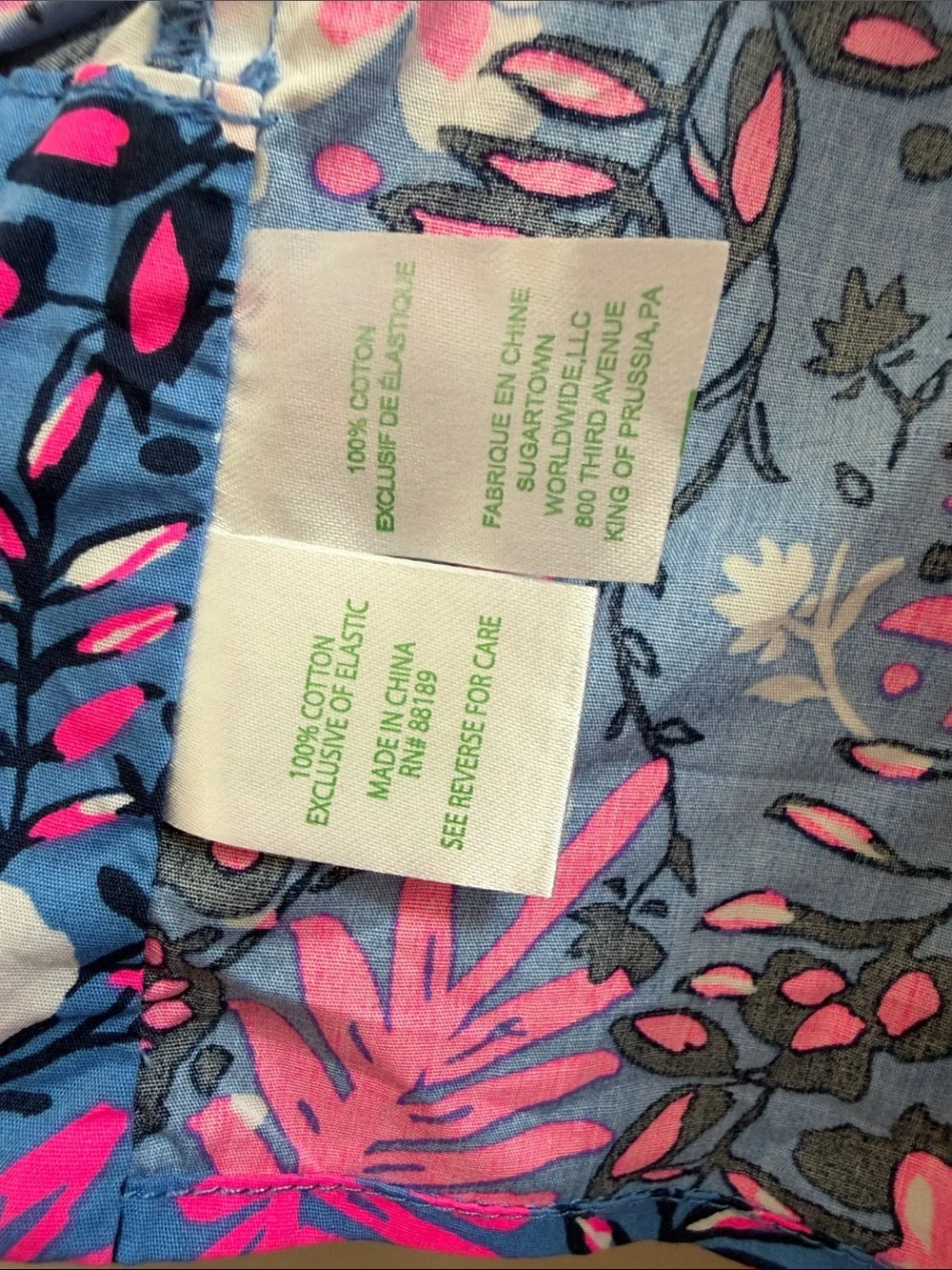 Lilly Pulitzer Navy Blue and Hot Pink Floral Skirt Set